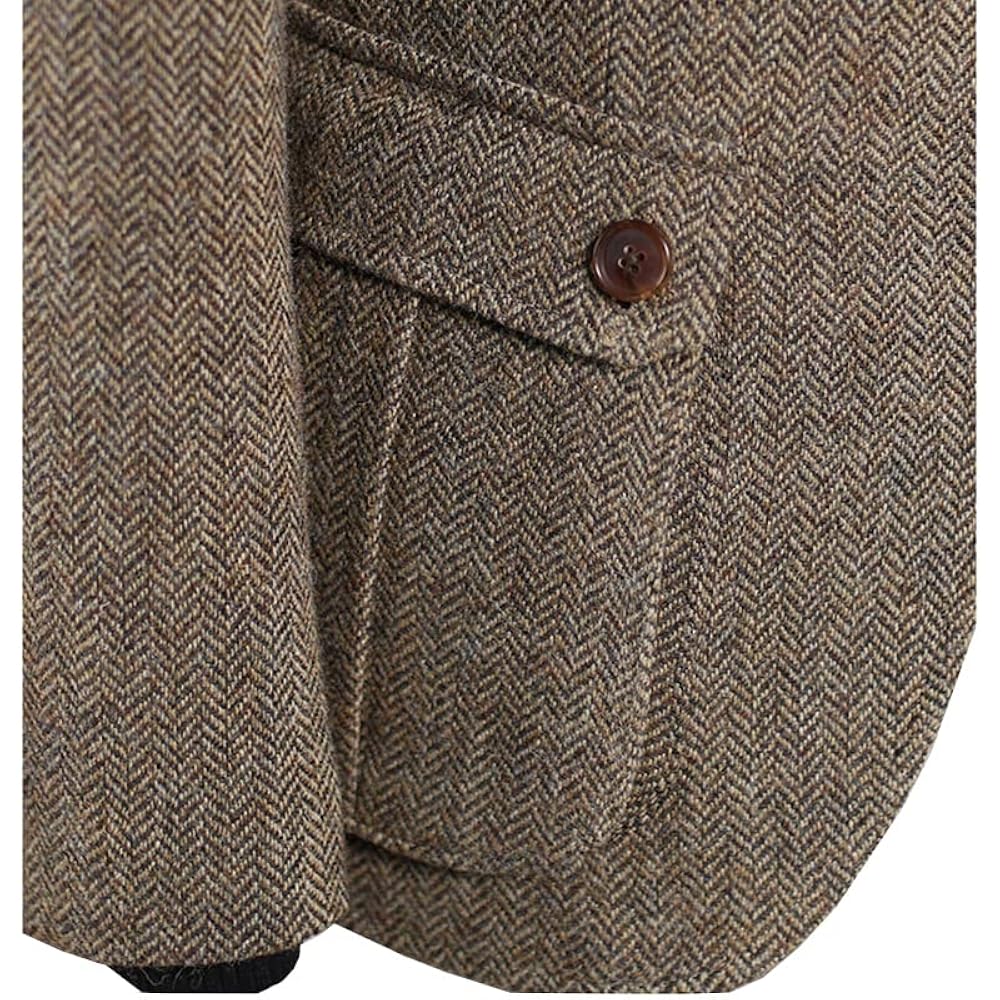 ジャケット・アウター herringbone wool-blend classic coat Italian Herringbone Wool-Blend Double-Breasted Coat in